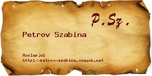 Petrov Szabina névjegykártya